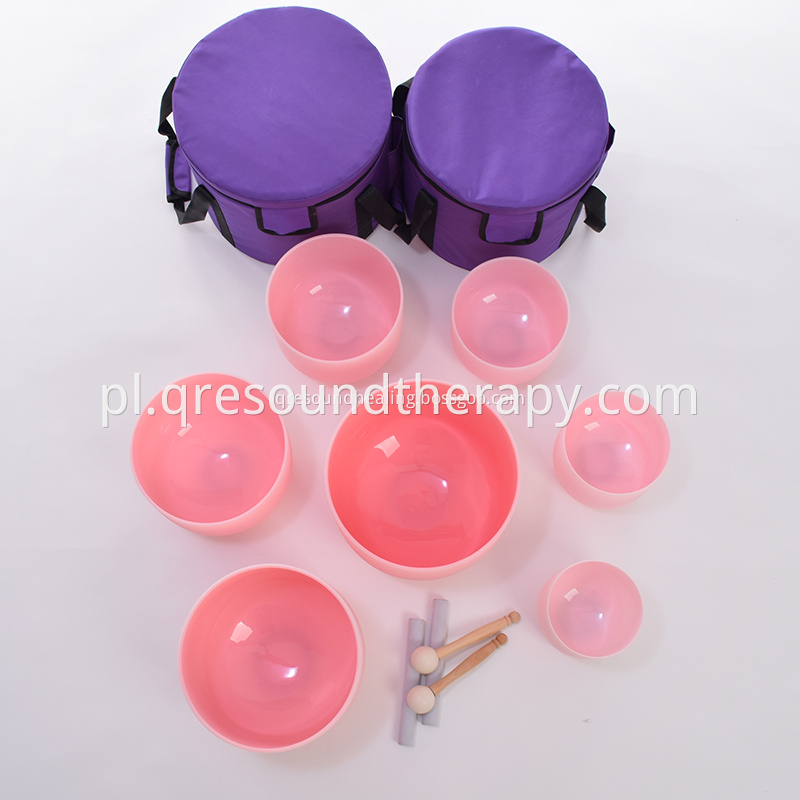 pink crystal singing bowls